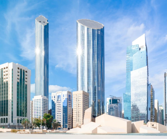 a man riding a skateboard on top of a sandy beach, an illustration of, inspired by Victor Enrich, pexels contest winner, hyperrealism, with tall glass skyscrapers, arabic architecture, 3 6 0 render panorama, white marble buildings