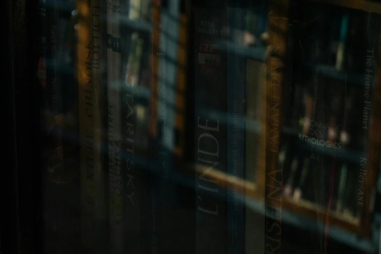 a bookshelf filled with lots of books next to a window, inspired by Elsa Bleda, tonalism, 2 0 2 1 cinematic 4 k framegrab, medium close - up ( mcu ), bank robbery movies, library books