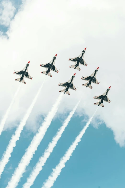 a group of fighter jets flying in formation, by Winona Nelson, pexels, thunderbirds, slide show, with an intricate, minn