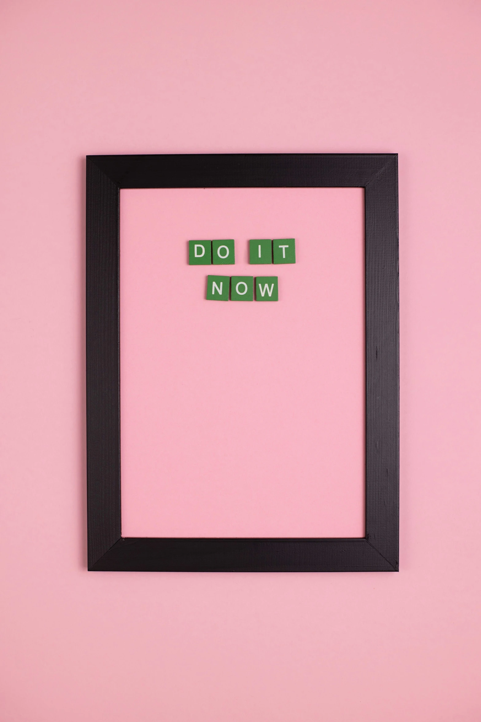 a pink wall with a black frame that says the dog mom, by Dulah Marie Evans, unsplash, dada, procrastination, magnetic, green letters, now