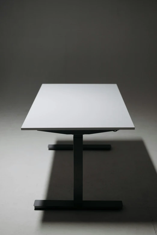 a white table sitting on top of a white floor, a computer rendering, by Jacob Toorenvliet, unsplash, on a gray background, close-up shoot, square, high-body detail