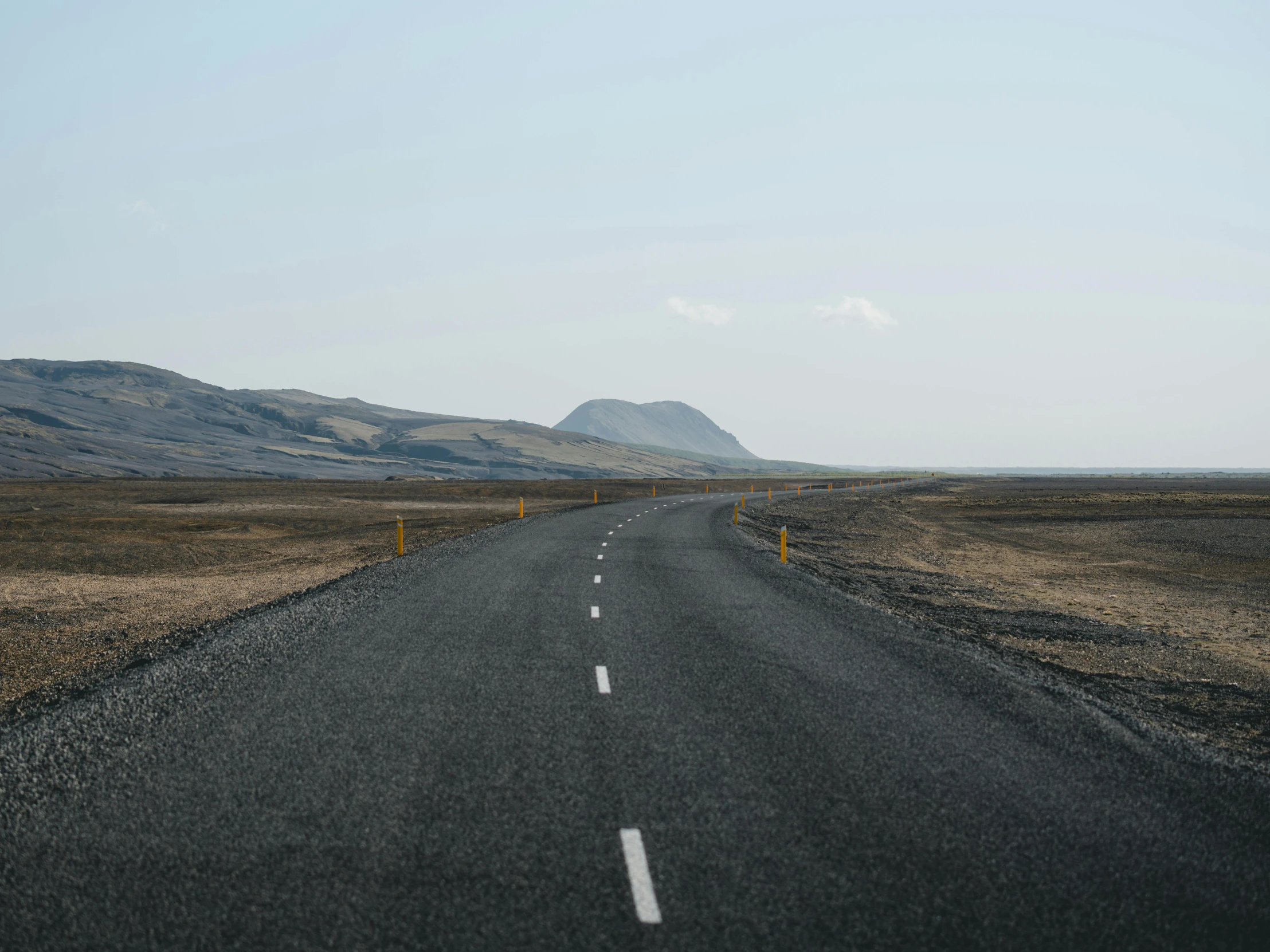 an empty road in the middle of nowhere, an album cover, by Hallsteinn Sigurðsson, pexels contest winner, postminimalism, runway, slightly tanned, medium format, hammershøi