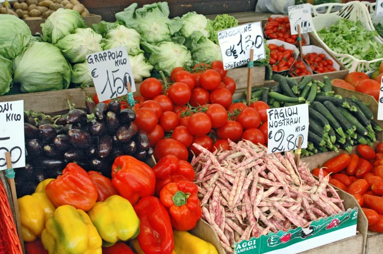 a variety of vegetables for sale at a market, a photo, square, stefano brunesci, 90 60 90, great quality )