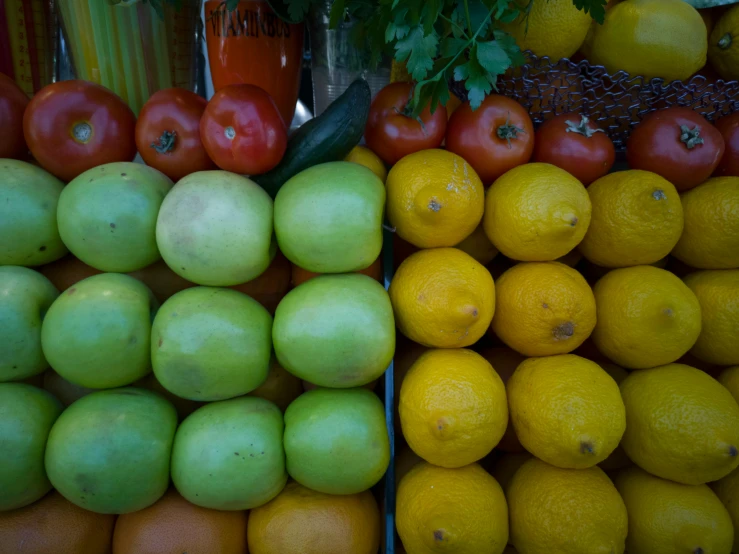 a display of different types of fruits and vegetables, pexels, hyperrealism, yellow and green, turkey, multiple stories, color ( sony a 7 r iv