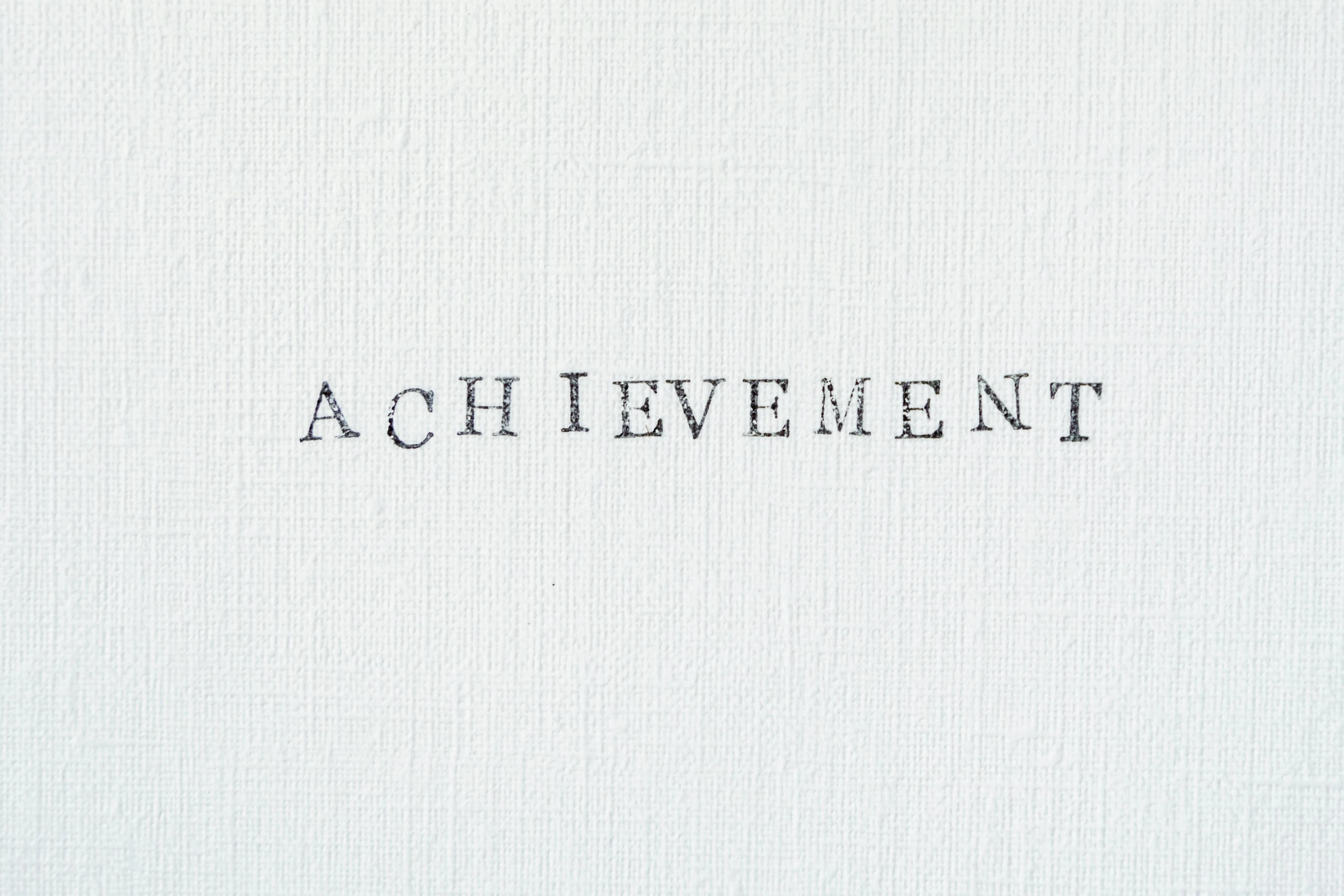 a piece of paper with the words achievement written on it, an album cover, by Celia Fiennes, aestheticism, synthetic polymer paint on linen, simple white background, abundent in details, 1.2