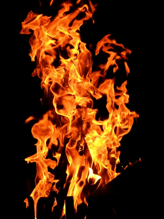 a close up of a fire on a black background, by Gwen Barnard, pexels, large)}], profile pic, ilustration, fire!! full body