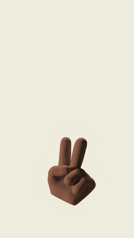 a person making a peace sign with their hands, by Lubin Baugin, postminimalism, chocolate, behance lemanoosh, 8 0. lv, photorealistic ”
