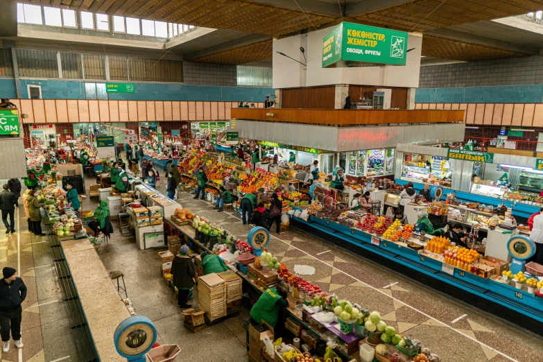 a grocery store filled with lots of fresh produce, by Daniel Lieske, reddit, renaissance, bus station, slovakia, profile image, square