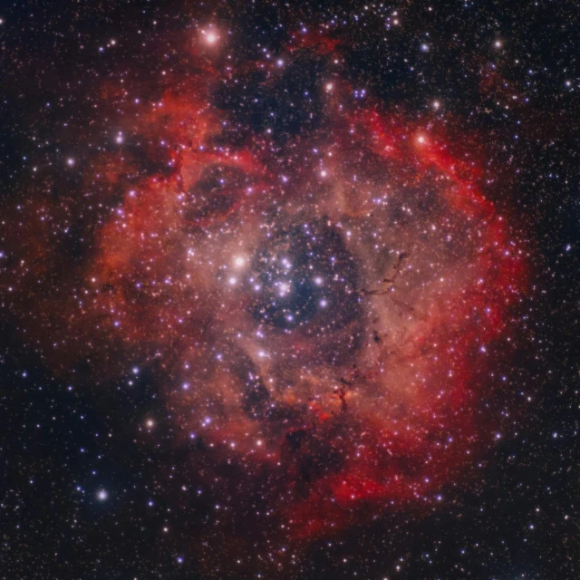 a star filled sky filled with lots of stars, a microscopic photo, by Reuben Tam, red cumulonimbus clouds, hexagonal shaped, srgb, twinkling and spiral nubela