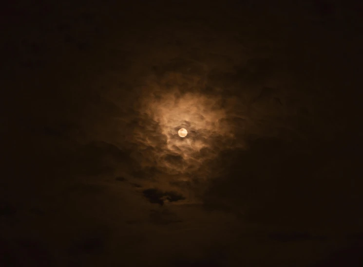 a full moon is seen through the clouds, an album cover, by Alison Geissler, pexels contest winner, australian tonalism, brown, high quality wallpaper, glowing halo, ☁🌪🌙👩🏾