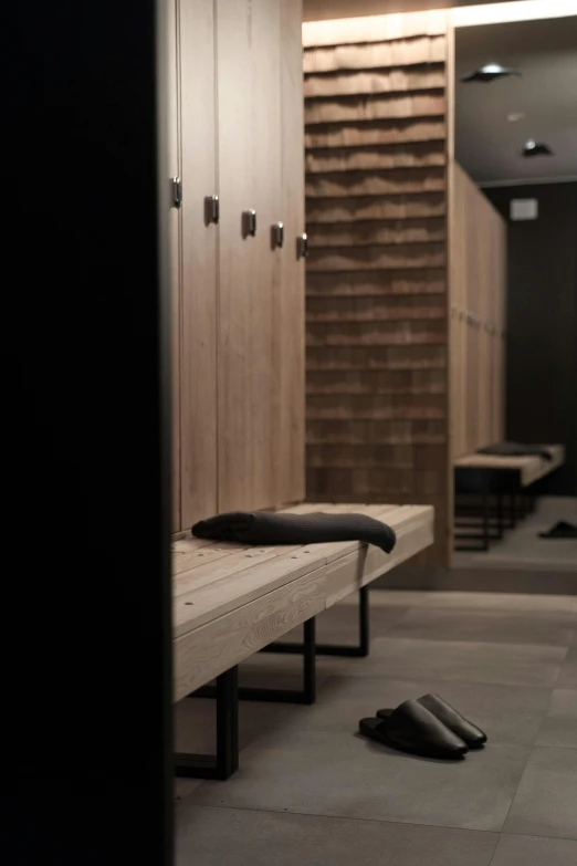 a row of wooden lockers in a room, by Jan Tengnagel, private press, local gym, dwell, on black background, thumbnail