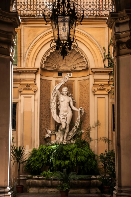 a statue that is inside of a building, inspired by Pietro da Cortona, lush surroundings, naples