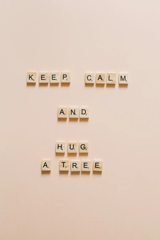 a sign that says keep calm and hug a tree, by Andries Stock, unsplash, aestheticism, 64x64, beige, programming, 15081959 21121991 01012000 4k