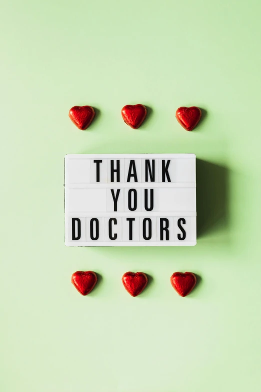 a sign that says thank you doctors surrounded by hearts, shutterstock, instagram post, 2717433015, movie, green