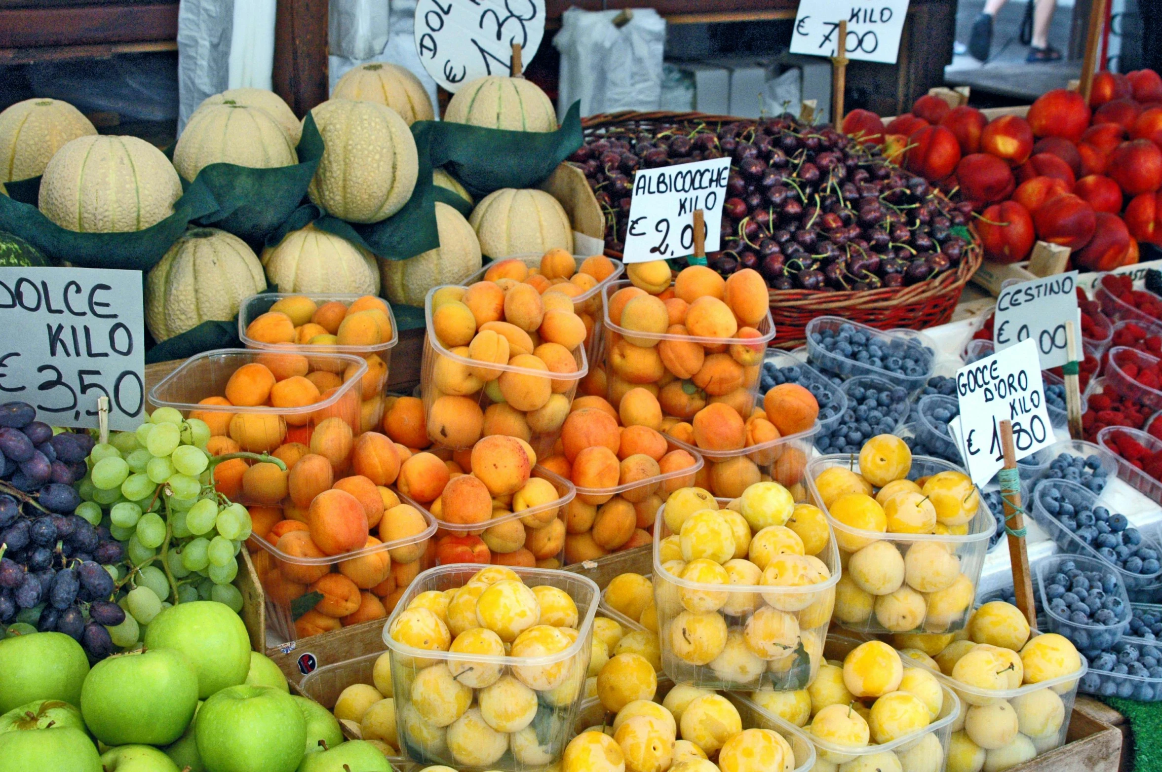 a variety of fruits for sale at a market, a photo, by Werner Gutzeit, square, orange, 90 60 90, recipe