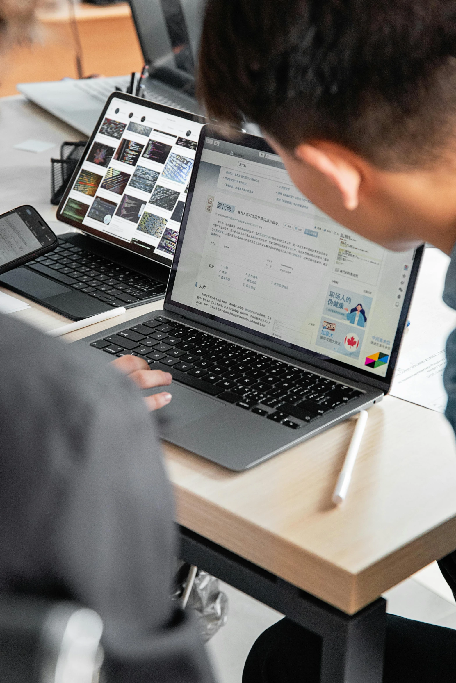 a man sitting in front of a laptop computer, a computer rendering, pexels contest winner, 9 9 designs, zoomed in shots, adafruit, mobile learning app prototype