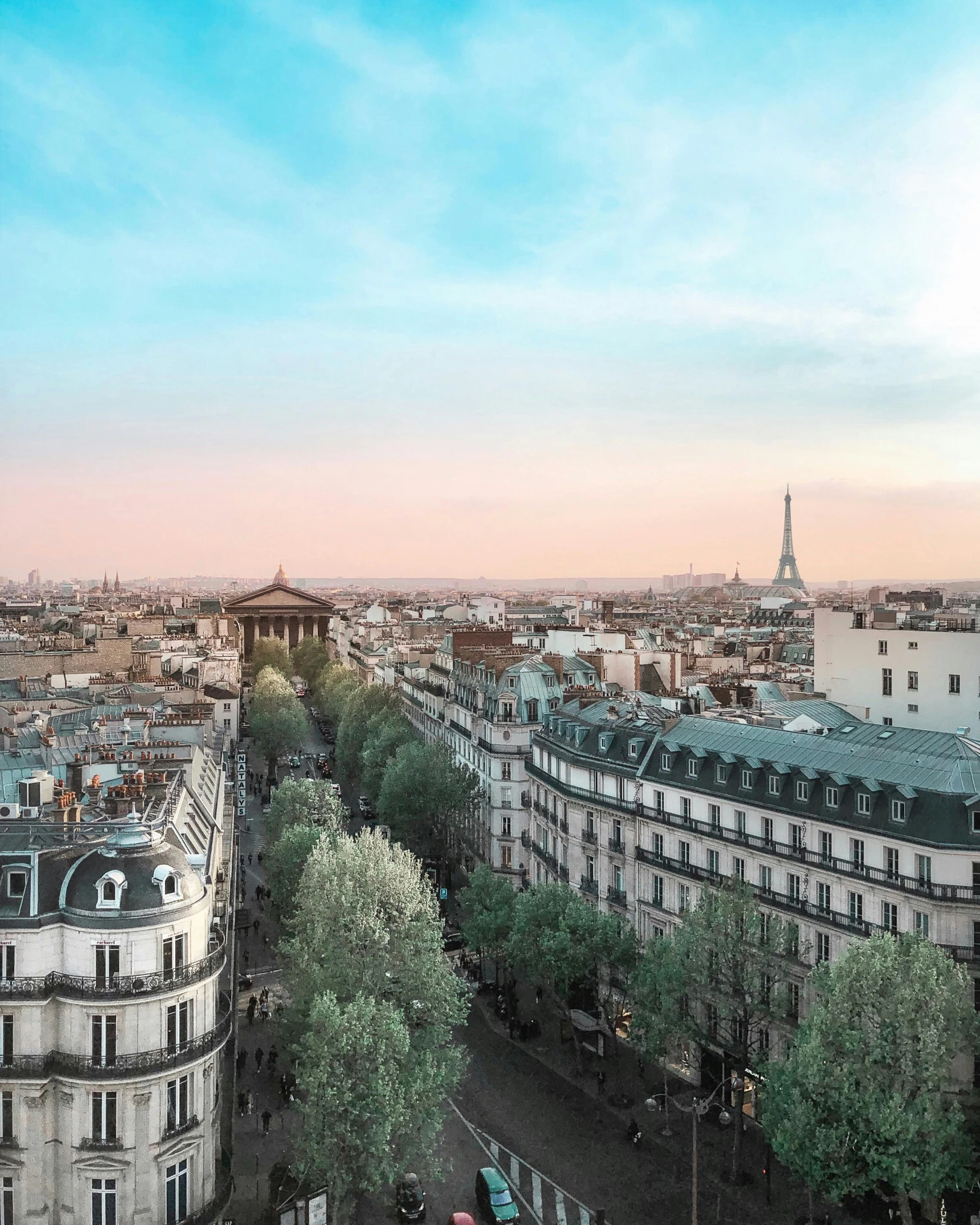 the view of paris from the top of the eiffel tower, trending on unsplash, paris school, lgbtq, dusk on a city street, illustration”, pantheon