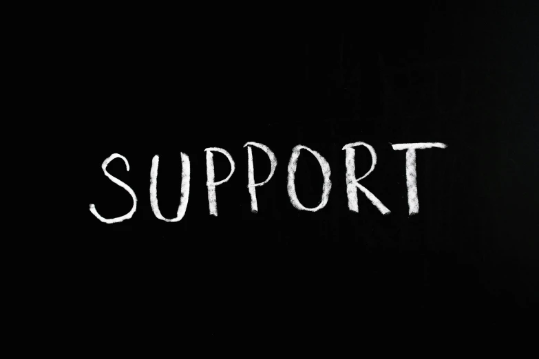 the word support written in chalk on a blackboard, pexels, avatar for website, with a black background, background image, suicide