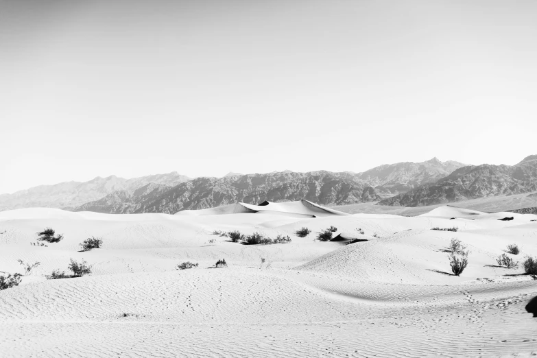 a man riding a snowboard down a snow covered slope, a black and white photo, unsplash contest winner, minimalism, standing next to desert oasis, landscape of flat wastelands, full of sand and glitter, death valley