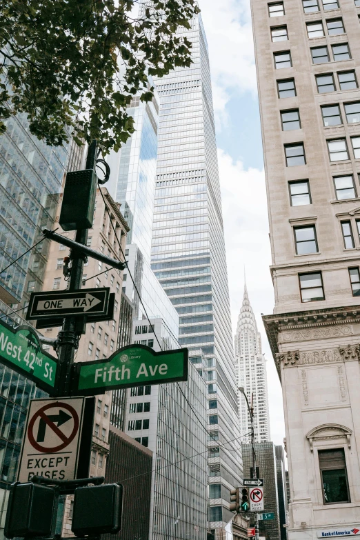 a city street filled with lots of tall buildings, trending on unsplash, street signs, new york times, high quality photo, square