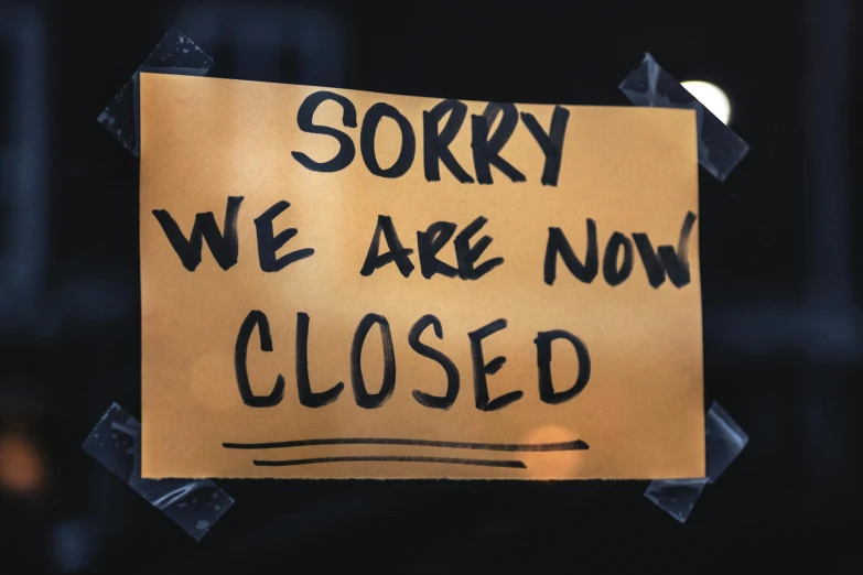 a sign that says sorry we are now closed, pexels, renaissance, thumbnail, broken vending machines, anthro, intimately holding close