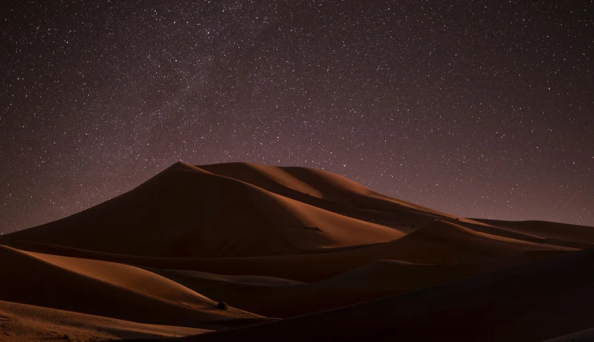 a desert at night with stars in the sky, pexels contest winner, les nabis, in a dusty red desert, photo 8 k, on dune, high-quality photo