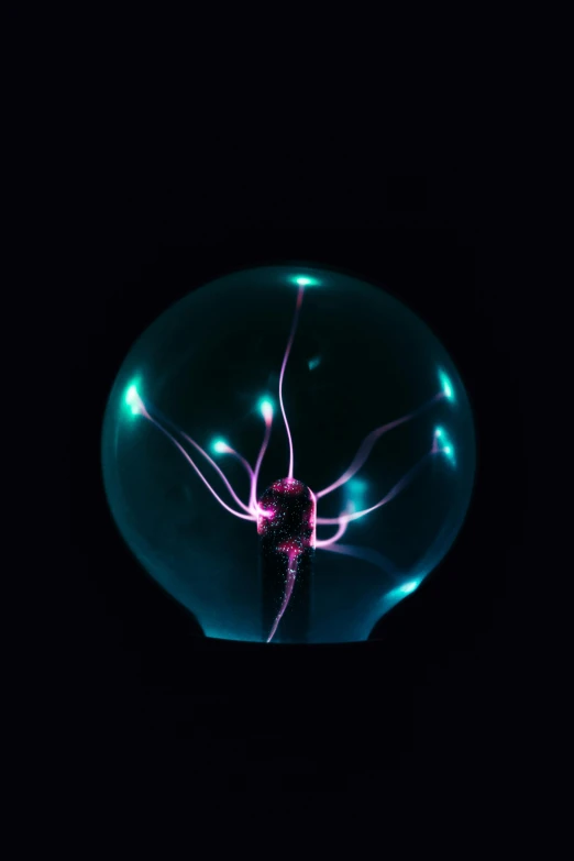 a close up of a light bulb in the dark, a hologram, pexels, nuclear art, neuron dendritic monster, blue fireball, liquid simulation, instagram photo