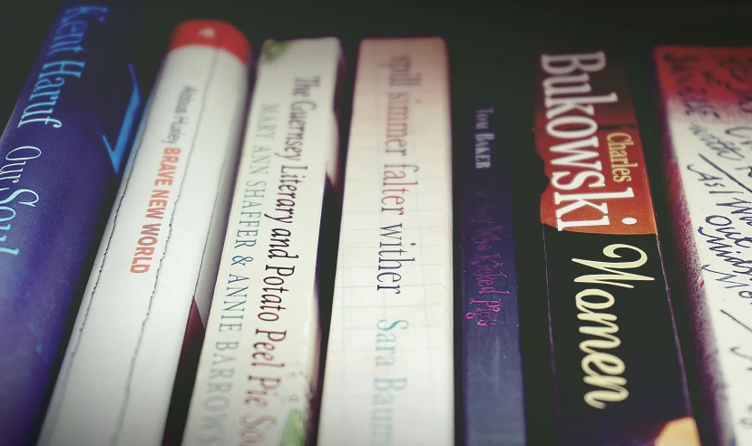 a close up of a bunch of books on a shelf, by Mirko Rački, lomography photo, instagram picture, photo realistic”, bokeh”