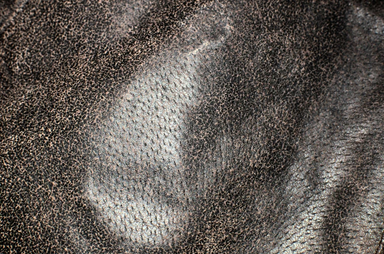 a close up of the skin of an elephant, a stipple, by Daniel Gelon, kinetic pointillism, charcoal and champagne, leather, iridiscent fabric, seamless micro detail