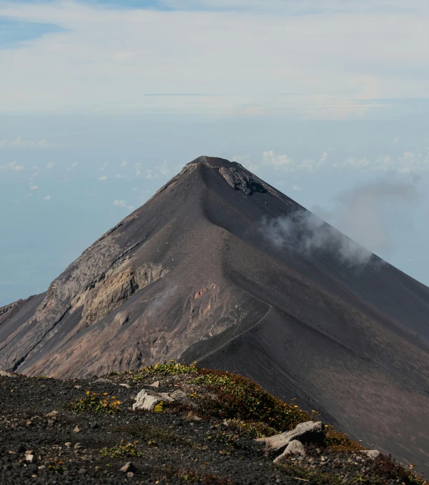 a group of people standing on top of a mountain, an album cover, by Alejandro Obregón, pexels contest winner, hurufiyya, active volcano, mexico, closeup 4k, panorama