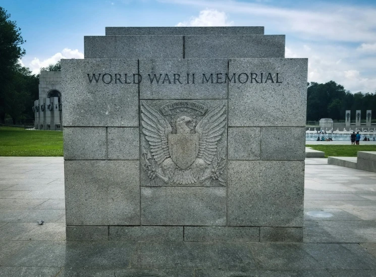 the world war ii memorial in washington, dc, pexels contest winner, graffiti, stone runes on the front, panel, cyberdemon on omaha beach, 3/4 front view