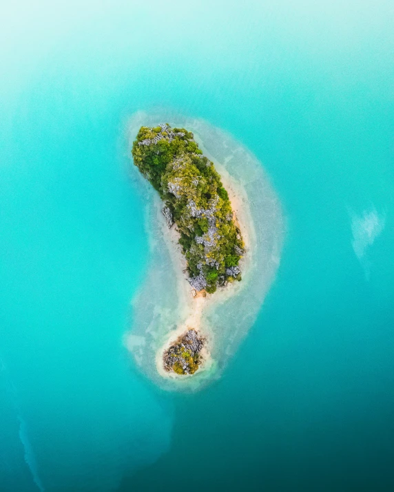 a small island in the middle of the ocean, pexels contest winner, cyan and green, lgbtq, flatlay, thumbnail