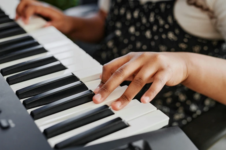 a close up of a person playing a piano, profile image