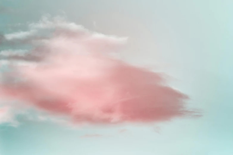 a picture of a pink cloud in the sky, inspired by Anna Füssli, magic realism, colour photograph, pale red, ignant, pink white turquoise