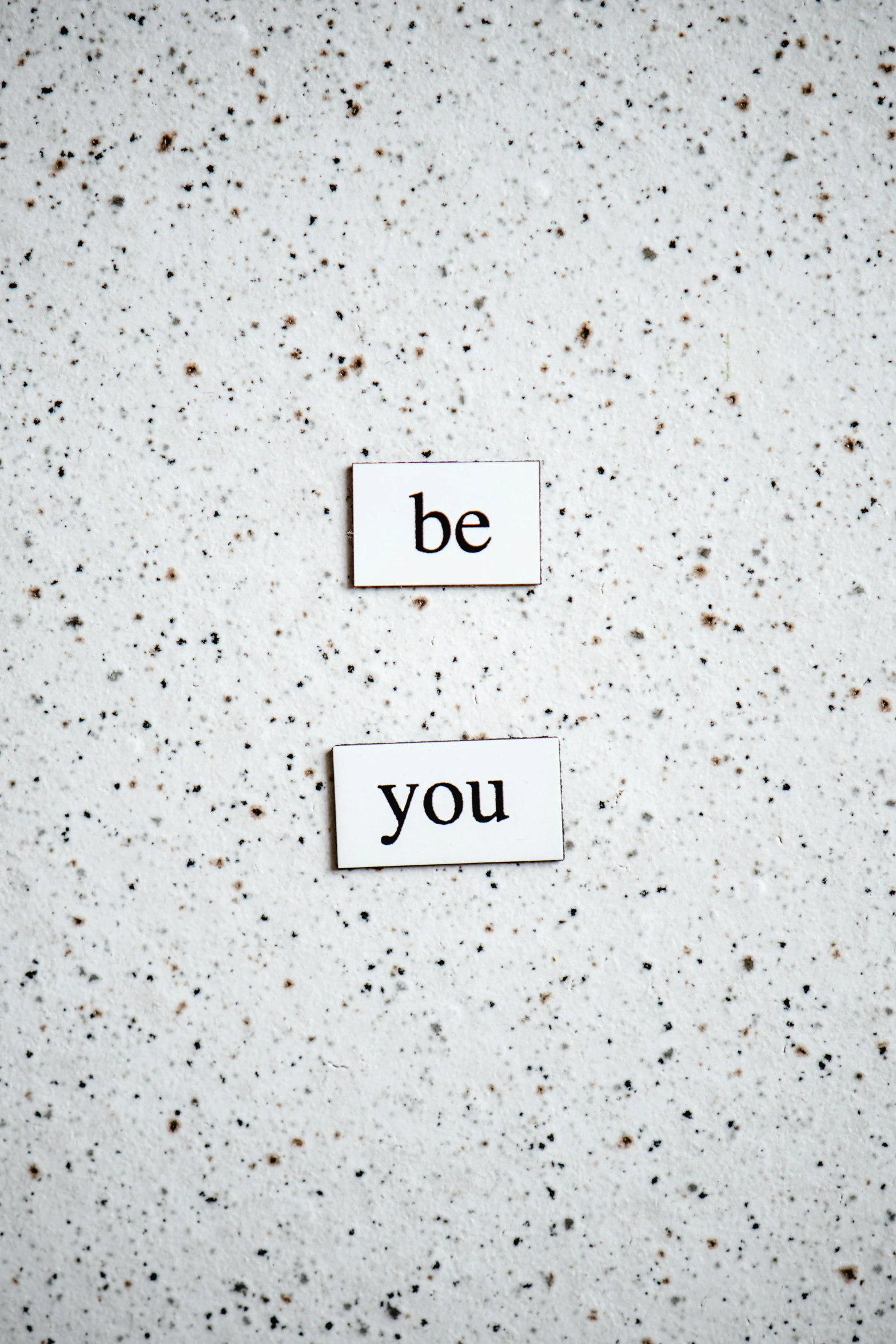 two pieces of paper with the words be you on them, a picture, unsplash, magnetic, magnesium, wall art, amanda clarke