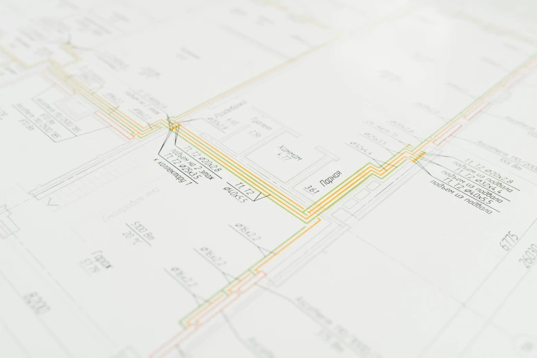 a close up of a plan on a table, inspired by Cerith Wyn Evans, electric cables, print ready, detailed street, yellow scheme