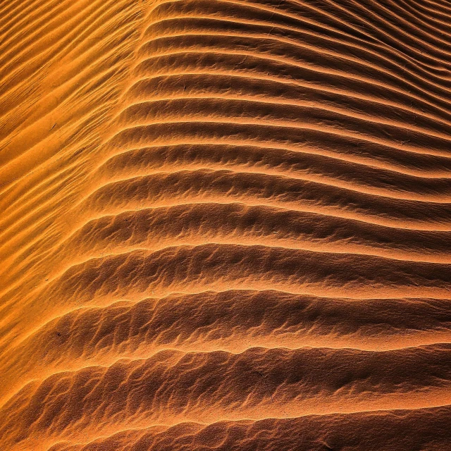 a close up of a sand dune in the desert, by Matthias Weischer, pexels contest winner, op art, orange hue, intricate detailed 8 k, grain”, intricate ”