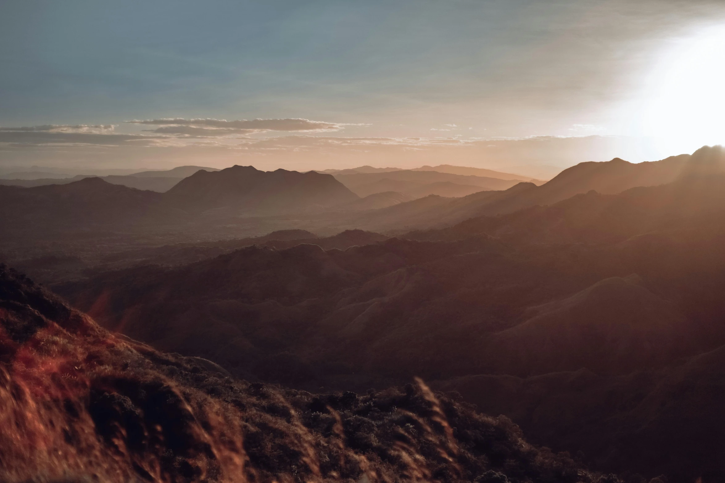 the sun is setting over a mountain range, pexels contest winner, australian tonalism, brown canyon background, infinite, instagram post, cinematic rendering