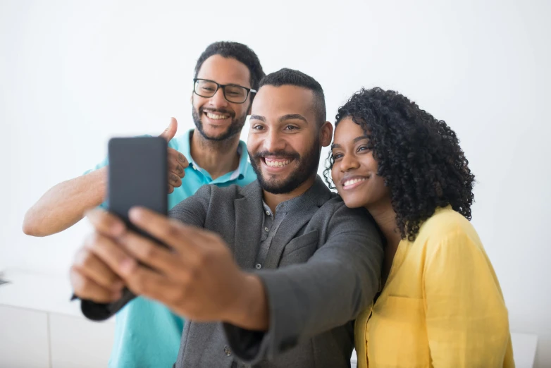 a group of people taking a selfie together, essence, profile image, digital image