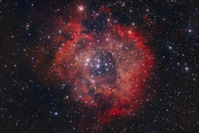 an image of a planetary object in the sky, a portrait, flickr, red nebula, seen through a kaleidoscope, 256x256, night sky photography