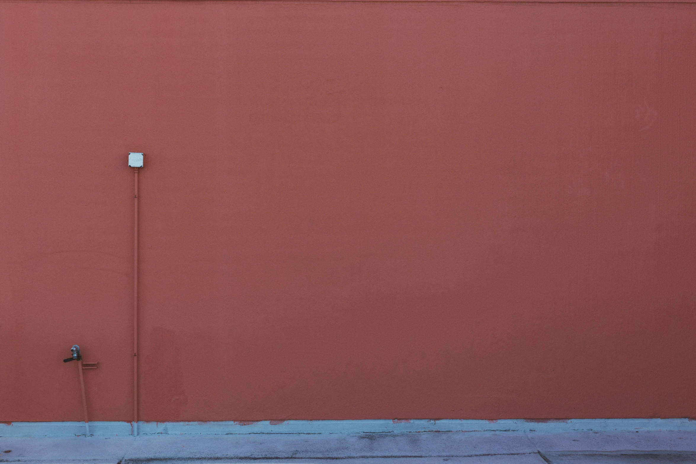 a fire hydrant in front of a red wall, a minimalist painting, inspired by Robert Bechtle, postminimalism, parking lot, thin wires, rectangle, street photograph