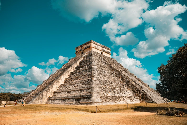 a large pyramid in the middle of a field, pexels contest winner, hyperrealism, mayan style, thumbnail, classical architecture, profile image