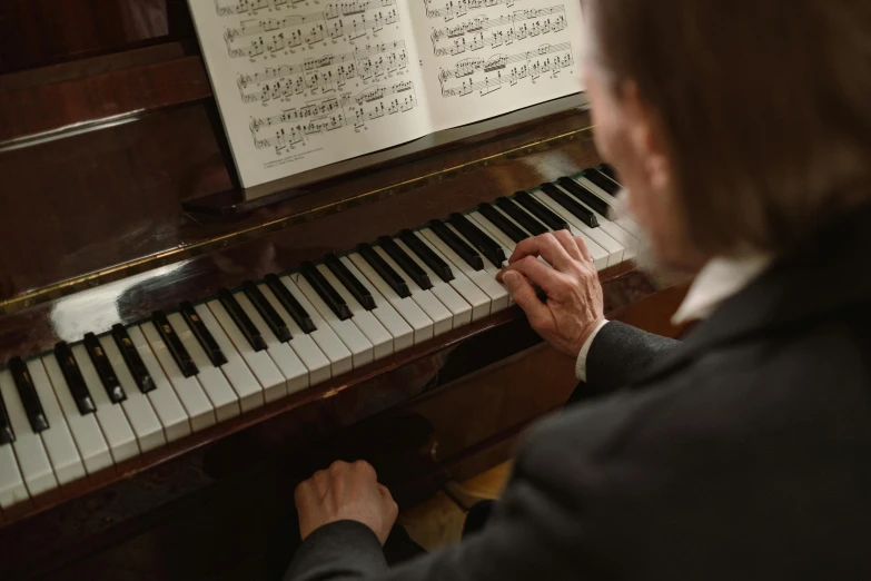 a close up of a person playing a piano, profile image