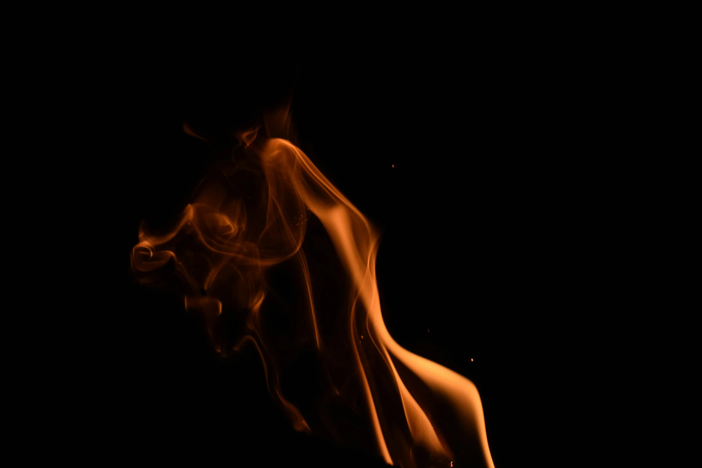 a fire in the dark with smoke coming out of it, a picture, pexels, digital art, orange yellow ethereal, mid shot, animation, portrait image