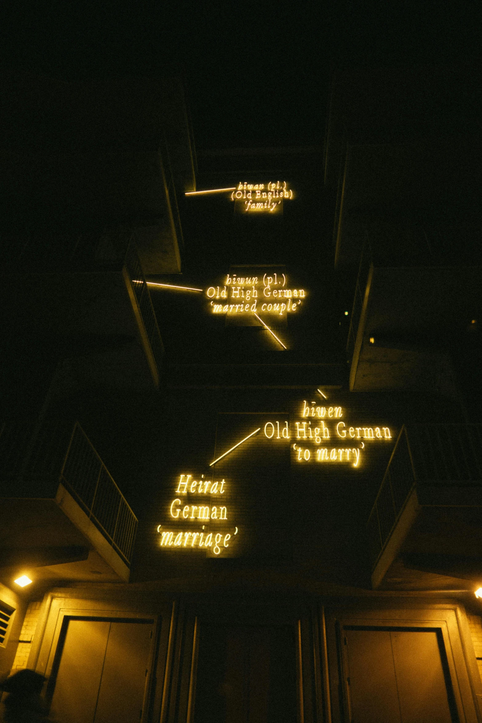 a bunch of lights that are on the side of a building, by Bruce Nauman, ascii art, high angle view, on a pirate ship, wedding, 1759