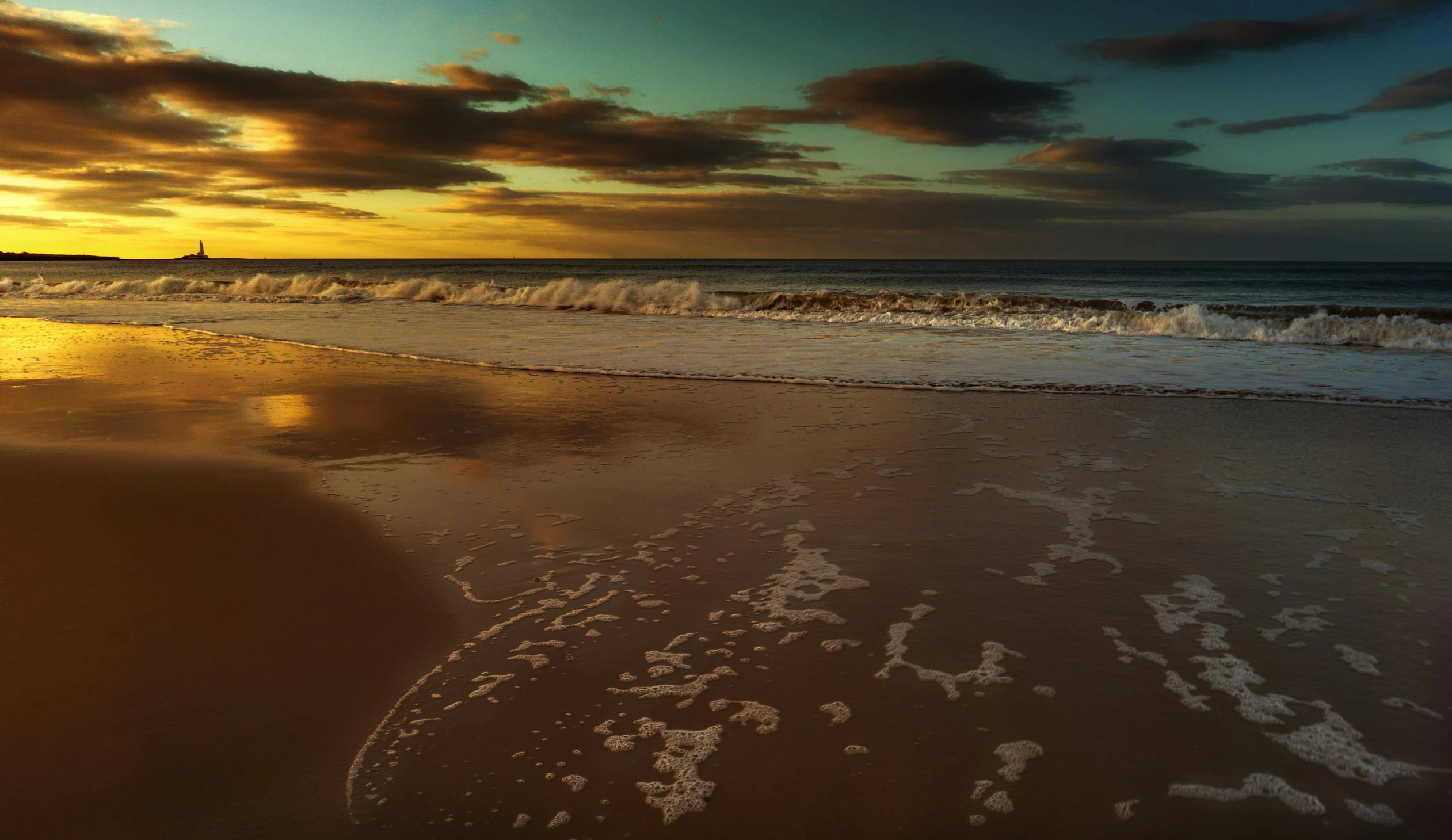 a man riding a surfboard on top of a sandy beach, by Thomas Furlong, pexels contest winner, australian tonalism, sunset + hdri, swirly ripples, omaha beach, looking onto the horizon