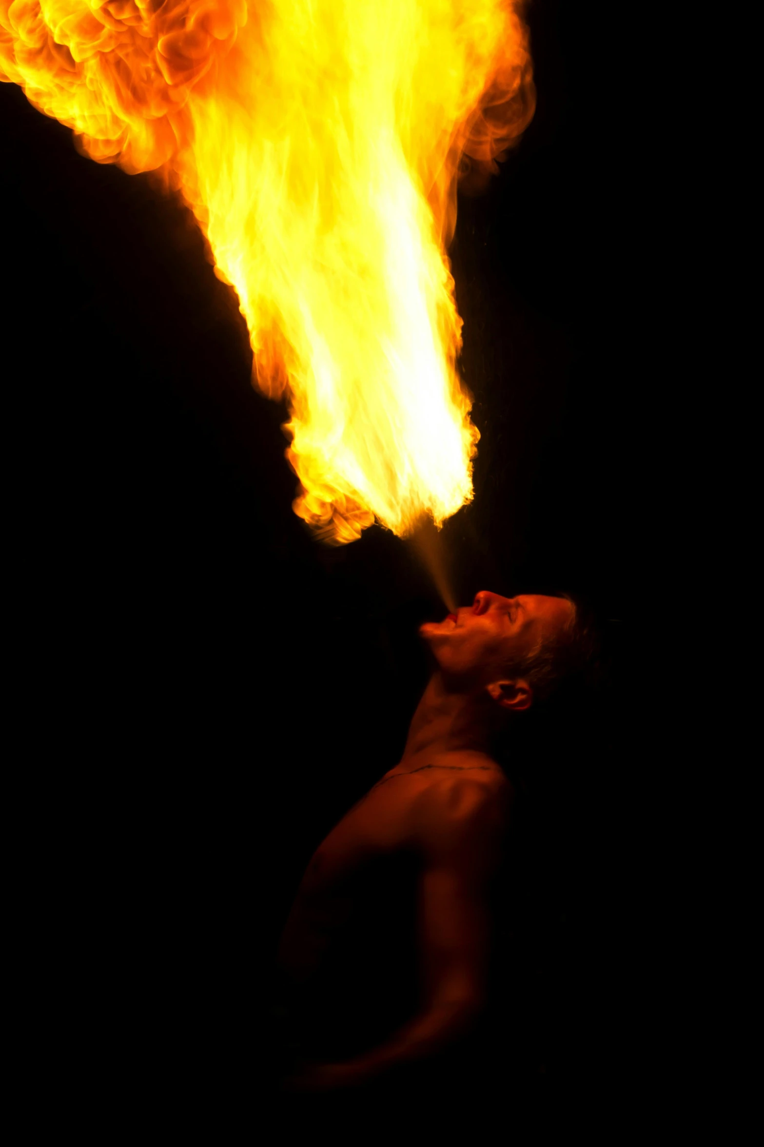 a man with fire coming out of his mouth, by Tony Szczudlo, fan favorite, photography”, ap news photograph, fire breathing. bowser