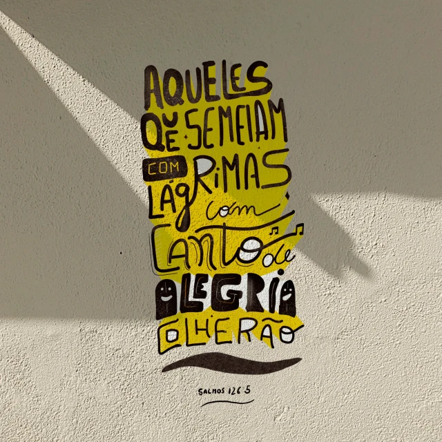 a sign that is on the side of a building, by Camilo Egas, instagram, graffiti, ilustration, calligraphic poetry, albert ramon puig, yellows