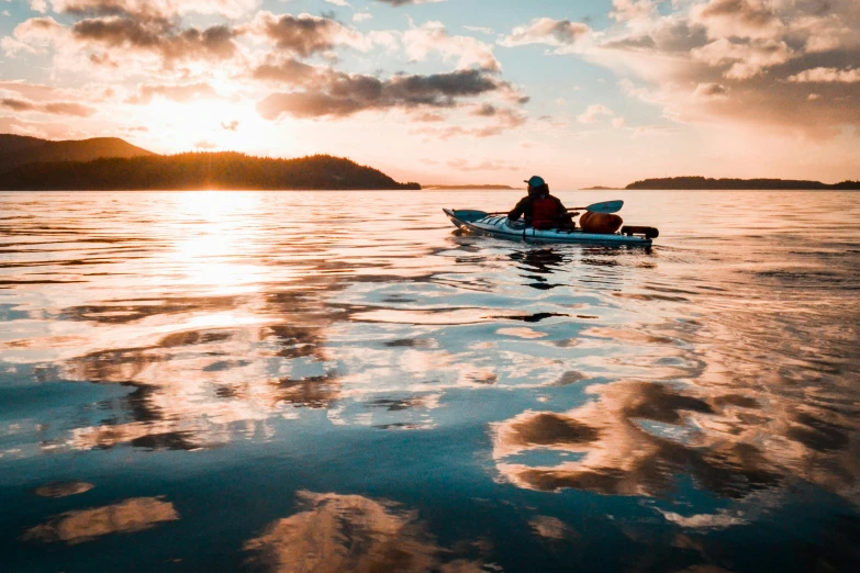 a person in a kayak on a body of water, pexels contest winner, beautiful late afternoon, avatar image, manly, thumbnail