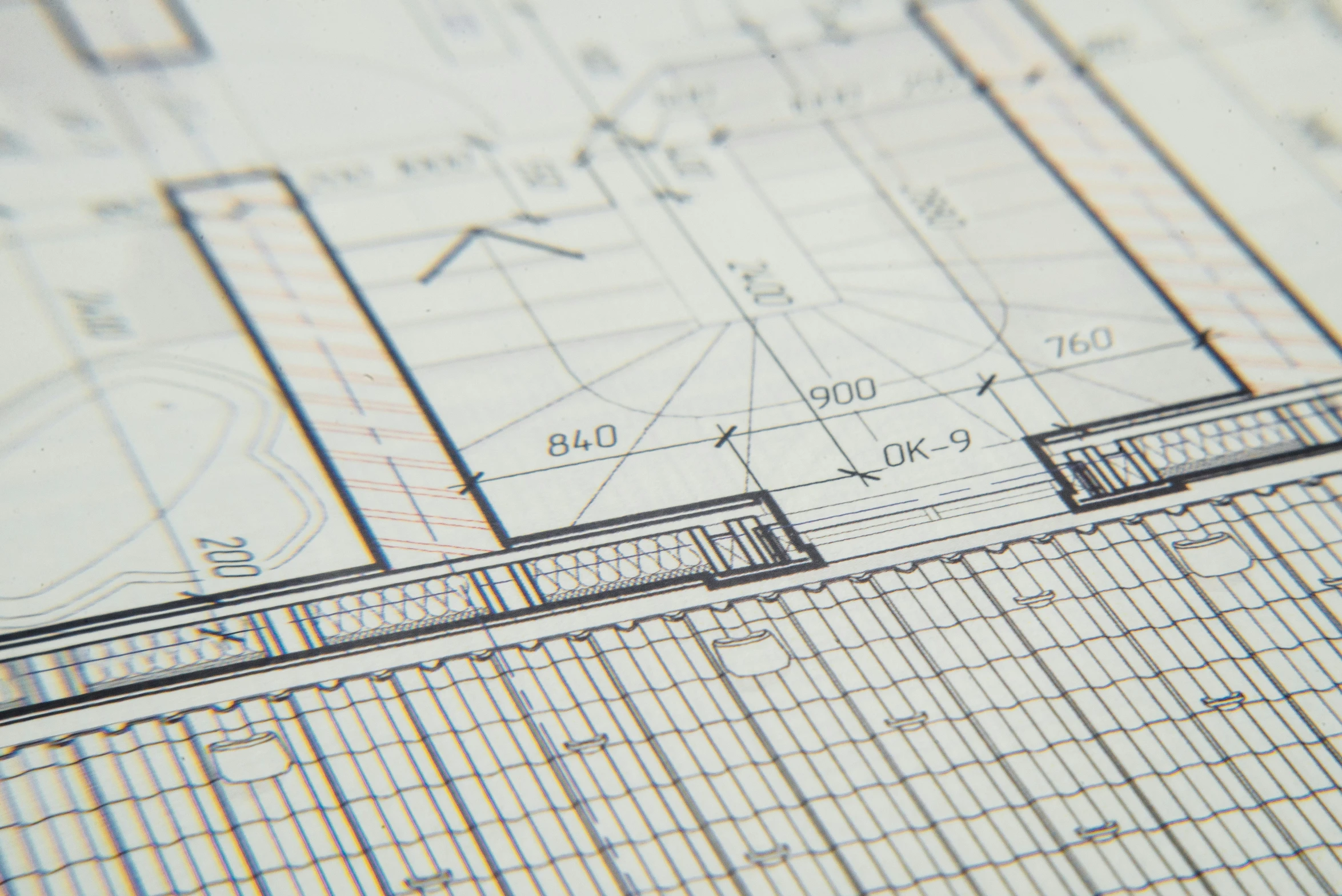 a close up of a drawing of a building, a detailed drawing, by Carey Morris, shutterstock, building plans, grid and web, single floor, technical document